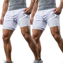 KIT 4 ou 2 Bermudas 2 em 1 Masculina SPORT de Compressão para Treino Dry Fit 3 bolsos